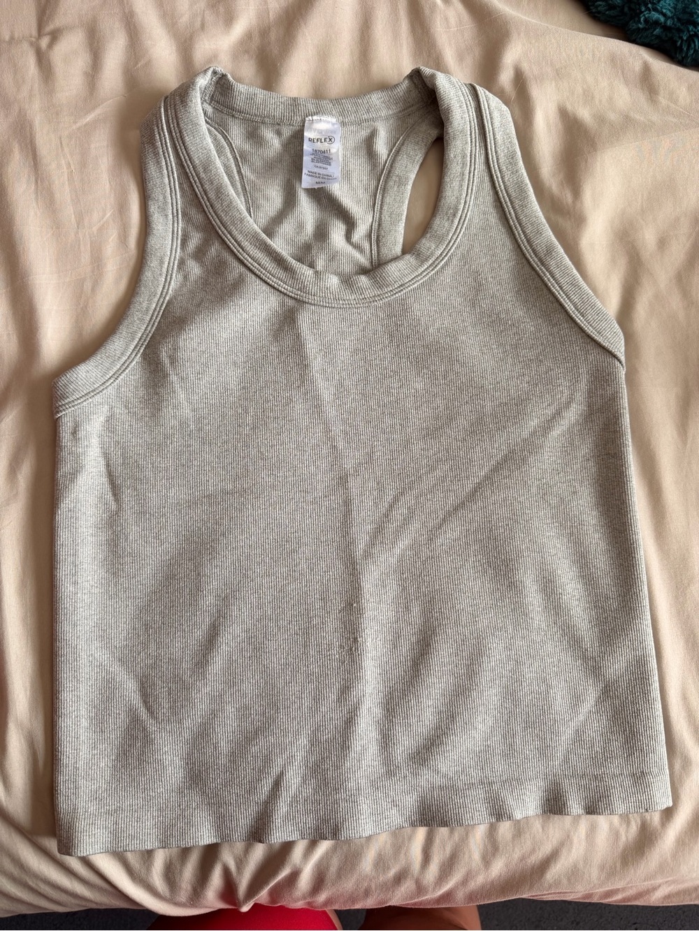 Reflex Light Gray Ribbed Tank Top